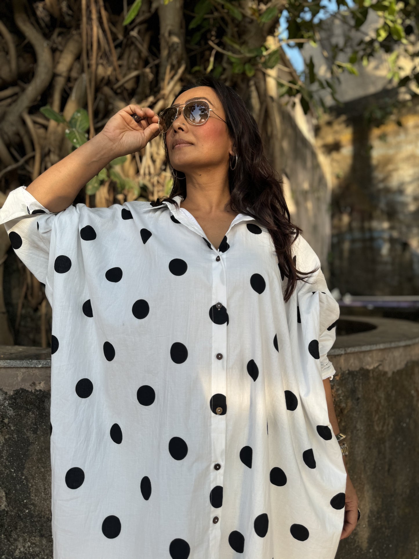 Ivory Oversized Shirt dress