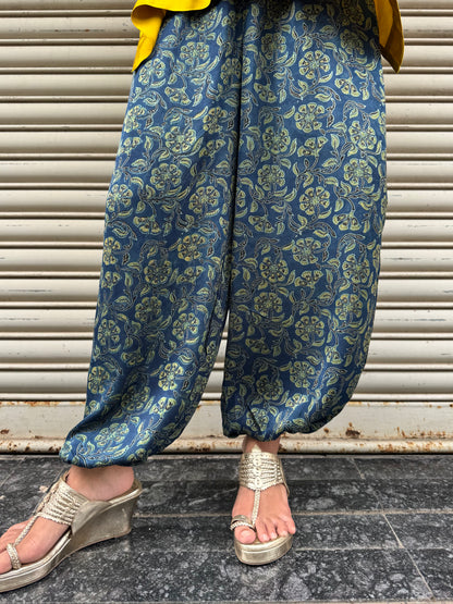 Gold Modal silk Co-ord set with Balloon pants