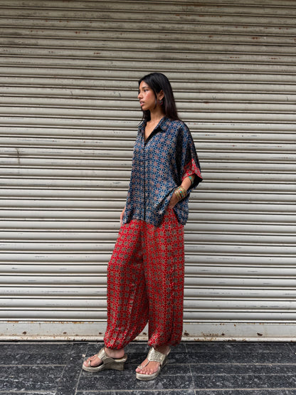Saanjh Modal silk Co-ord set with Balloon pants