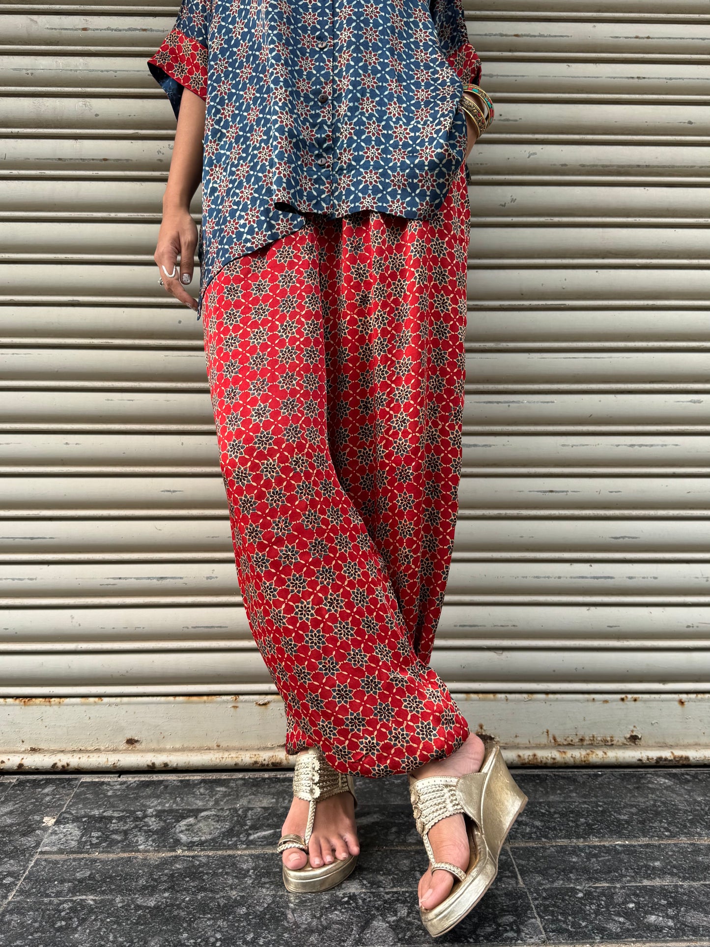 Saanjh Modal silk Co-ord set with Balloon pants