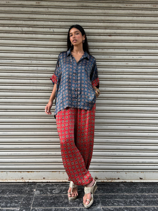 Saanjh Modal silk Co-ord set with Balloon pants