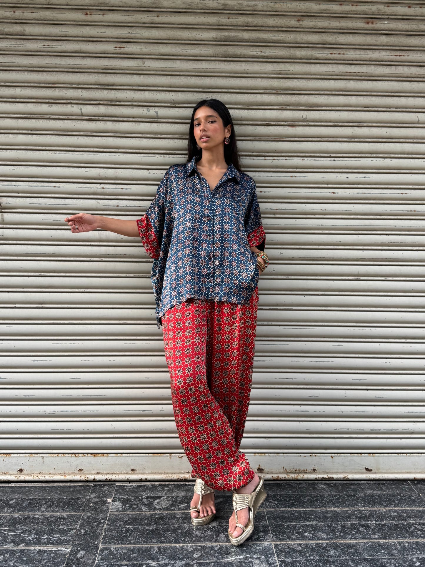Saanjh Modal silk Co-ord set with Balloon pants