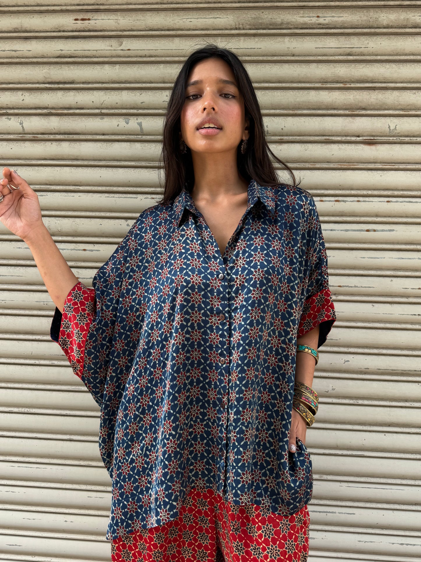Saanjh Modal silk Co-ord set with Balloon pants
