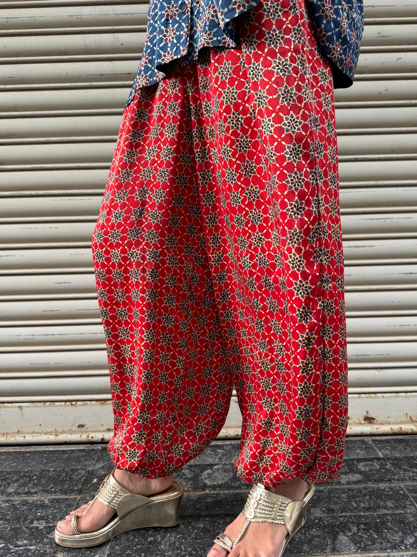 Saanjh Modal silk Co-ord set with Balloon pants