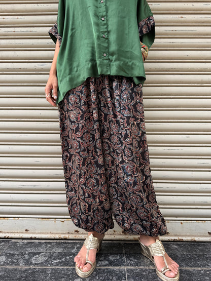Emerald Modal silk Co-ord set with Balloon pants