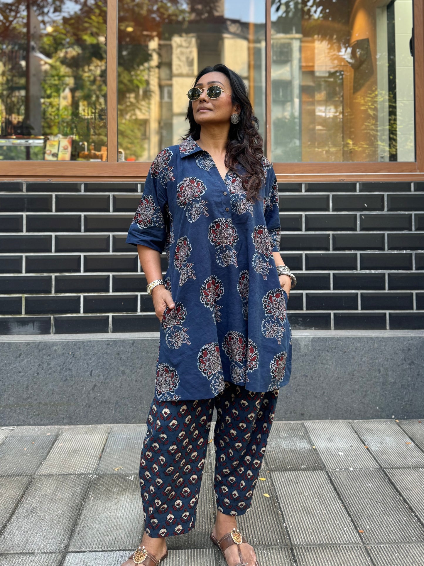 Neel Ajrakh Co-ord with Afghani Pants