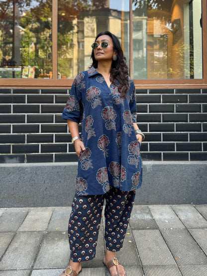 Neel Ajrakh Co-ord with Afghani Pants