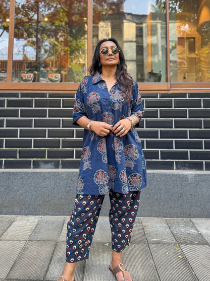 Neel Ajrakh Co-ord with Afghani Pants