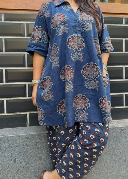 Neel Ajrakh Co-ord with Afghani Pants