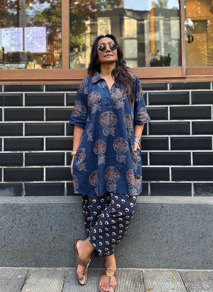 Neel Ajrakh Co-ord with Afghani Pants