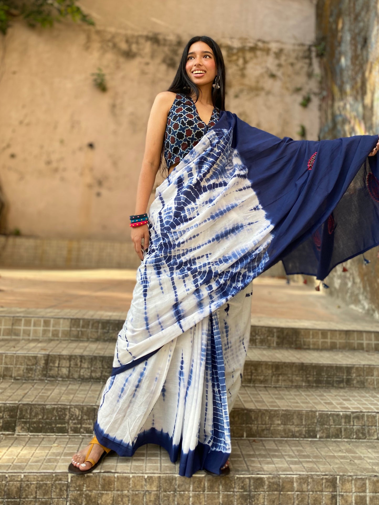 Kaahi Shibori Mul Cotton saree