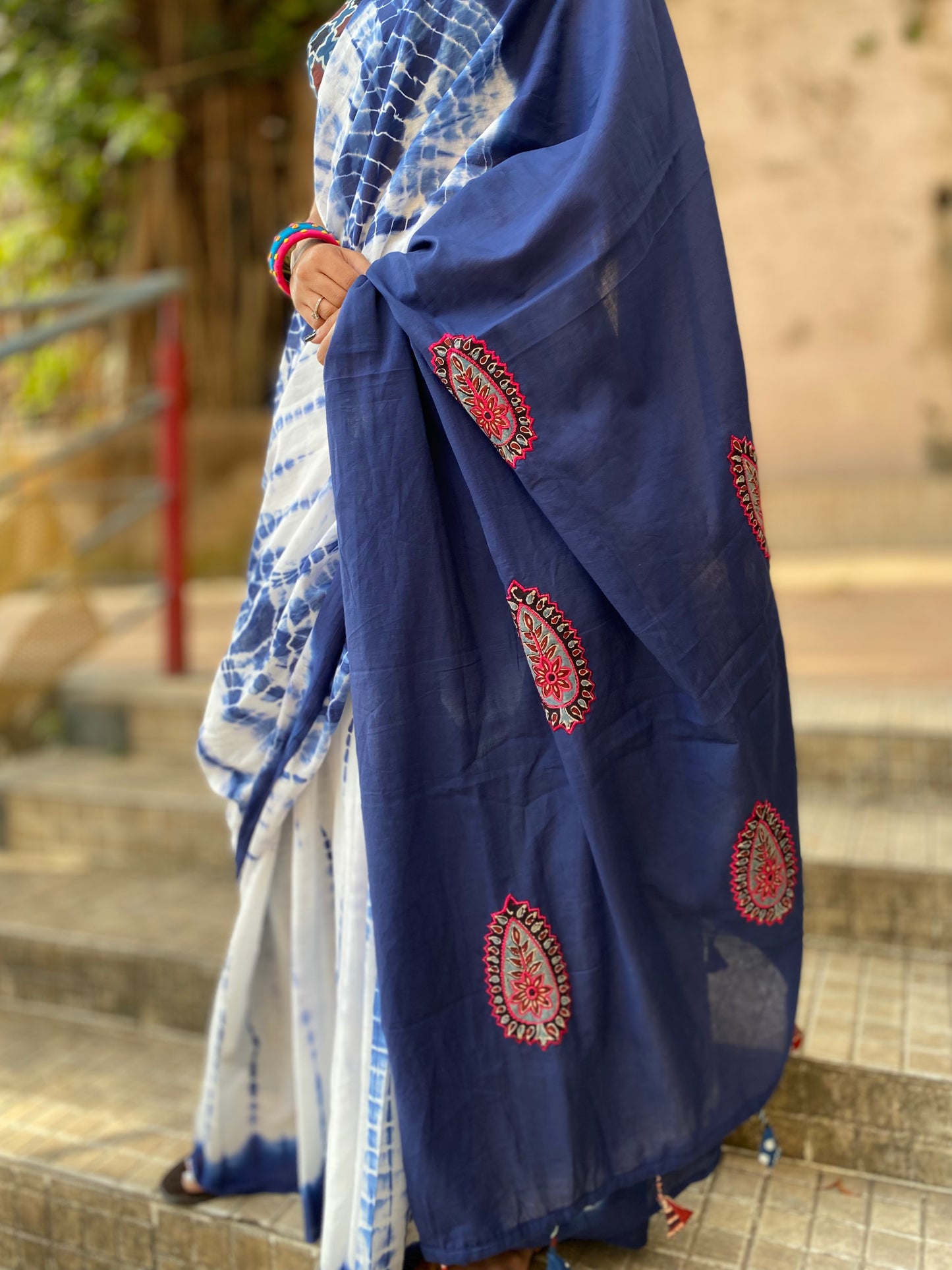 Kaahi Shibori Mul Cotton saree