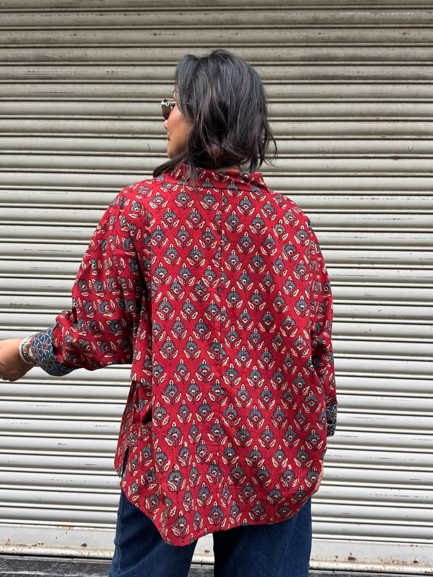 Laal Ajrakh Cotton Shirt
