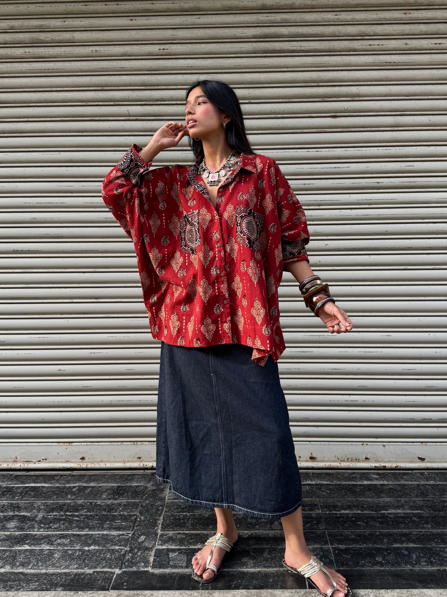 Mitti Ajrakh Cotton Shirt
