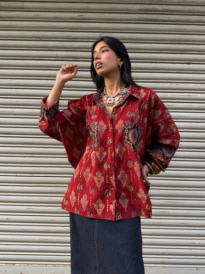 Mitti Ajrakh Cotton Shirt