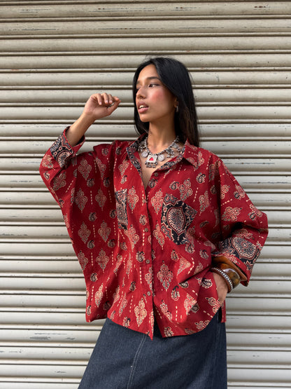 Mitti Ajrakh Cotton Shirt
