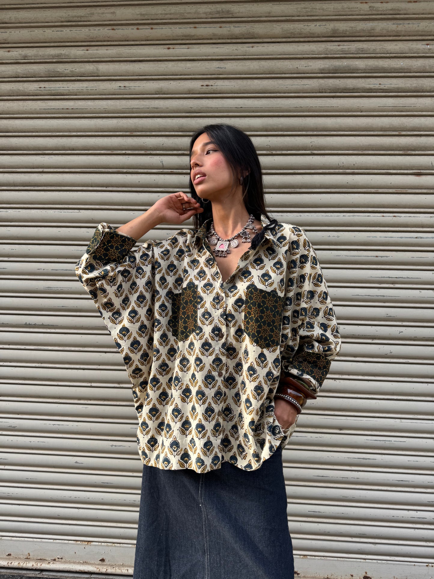 Malai Ajrakh Cotton Shirt