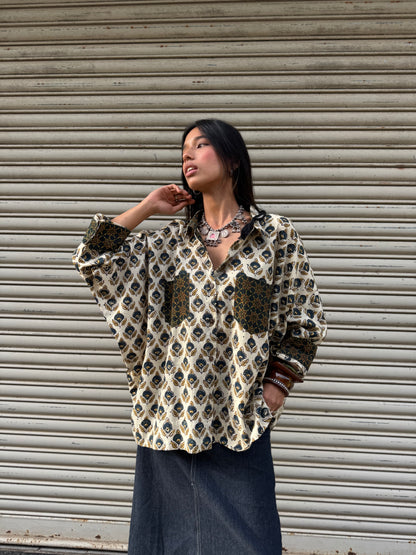 Malai Ajrakh Cotton Shirt