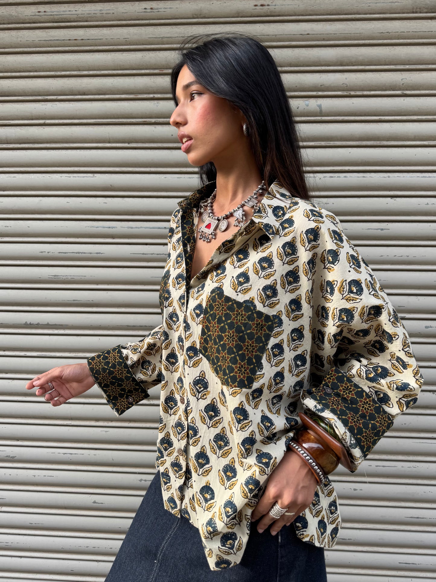 Malai Ajrakh Cotton Shirt