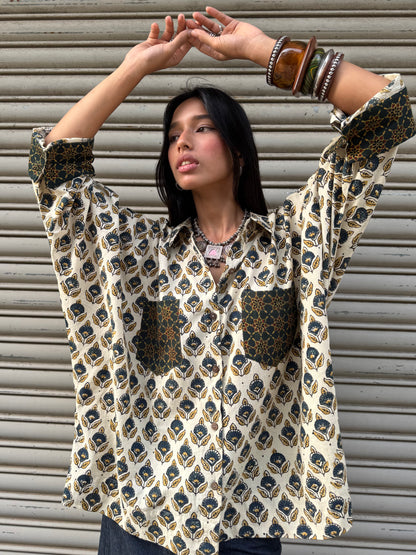 Malai Ajrakh Cotton Shirt
