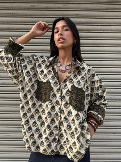 Malai Ajrakh Cotton Shirt