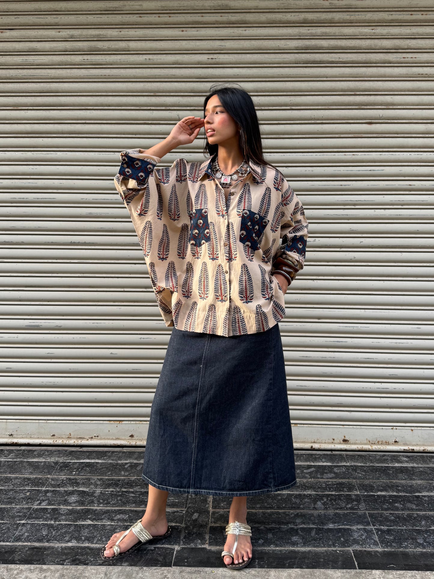 Anaar Ajrakh Cotton Shirt
