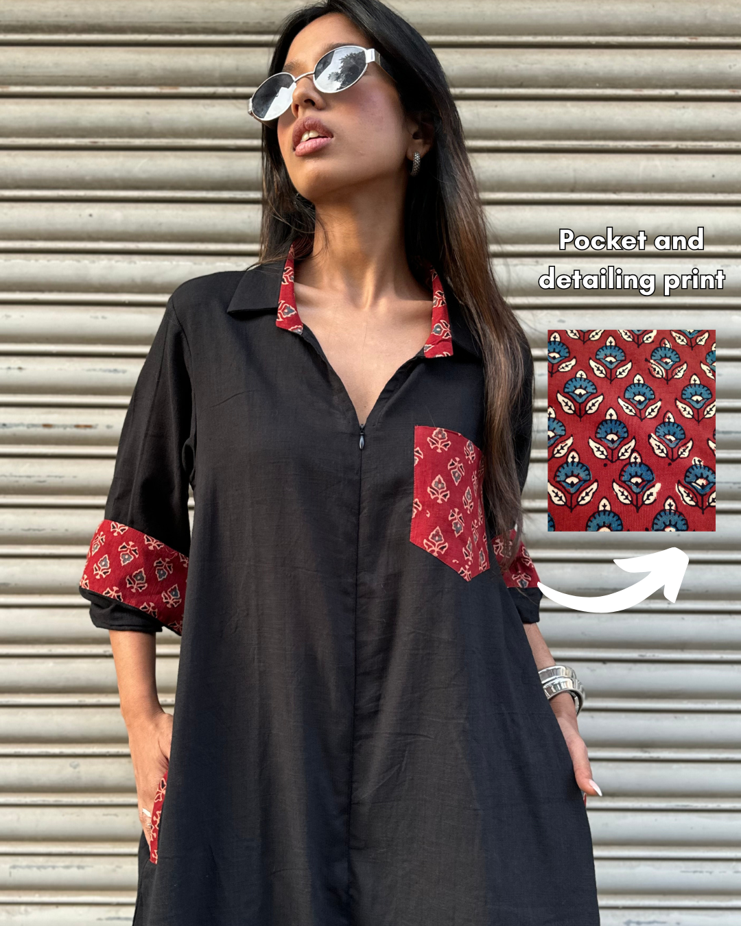 Black Shirt Jumpsuit