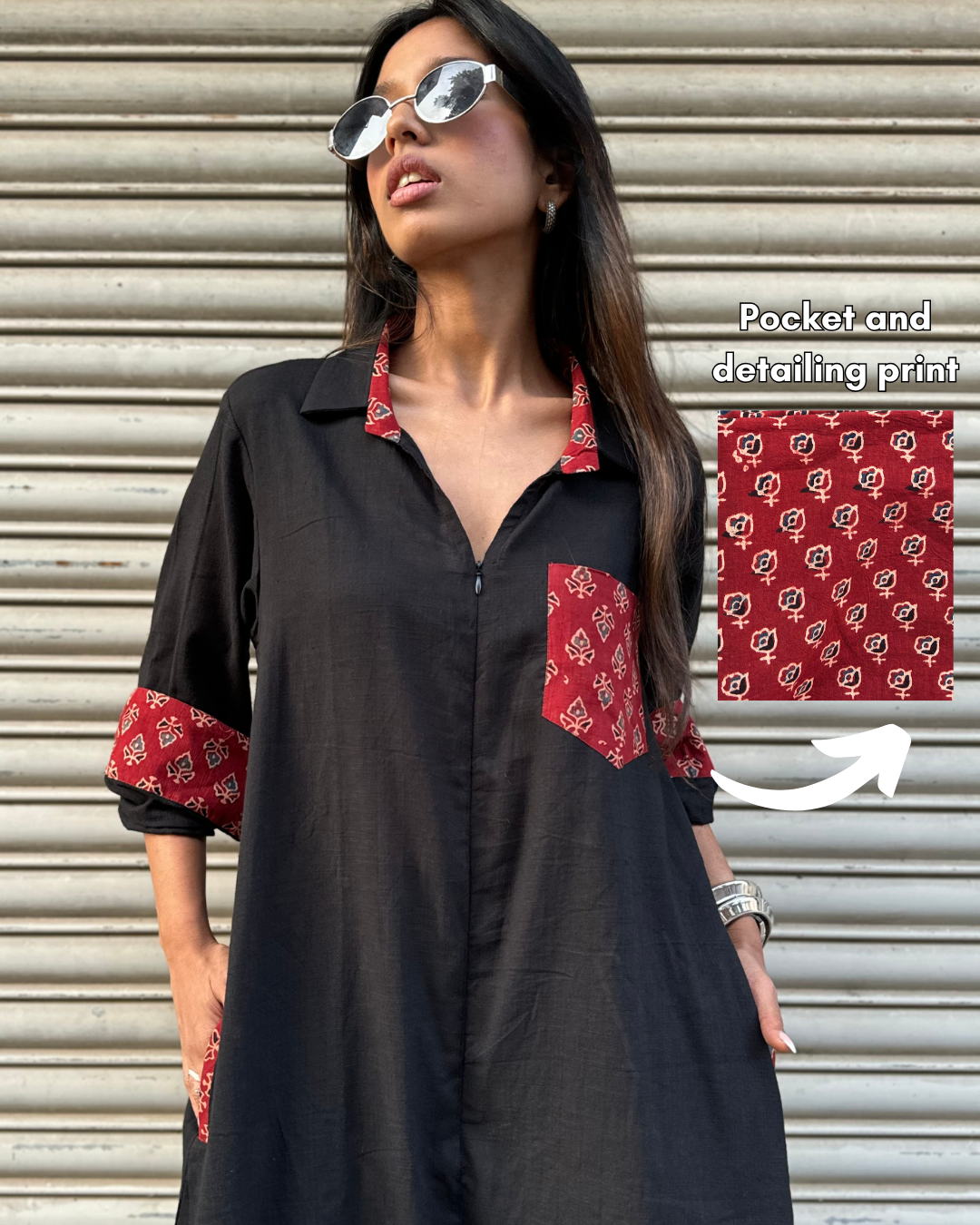 Black Shirt Jumpsuit