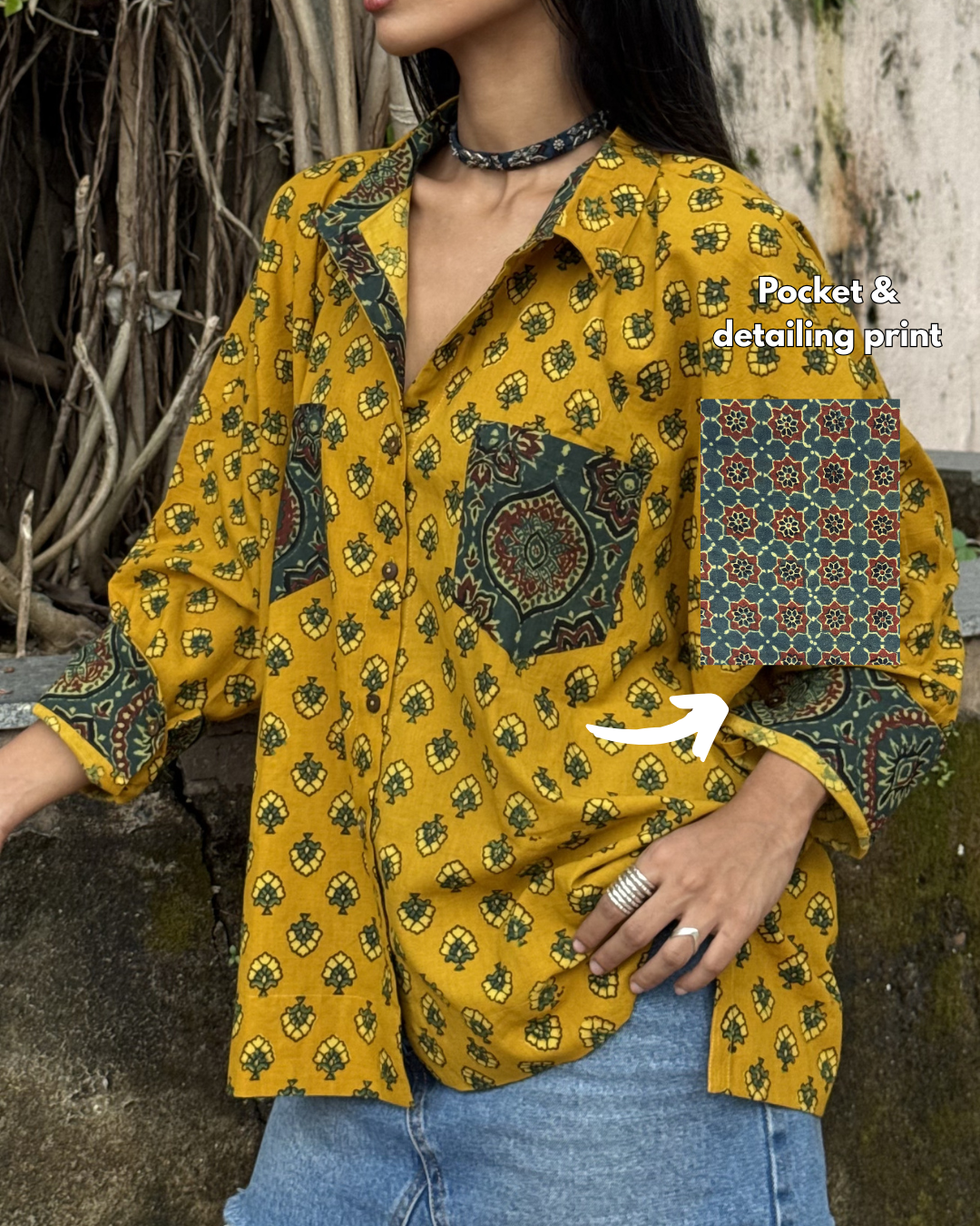 Honey Ajrakh Cotton Shirt (READY TO DISPATCH)
