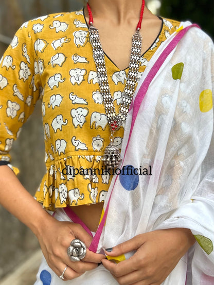 Multi mini polka saree